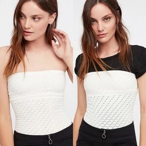 Free People Intimately Seamless Honey Textured Tube Top XS/S White Festival Boho